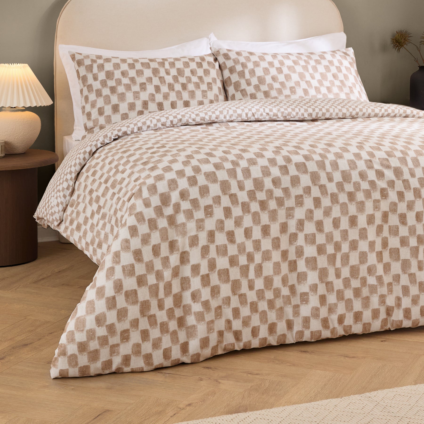 Nyhavn Checkerboard Duvet Cover Bedding Set Tobacco