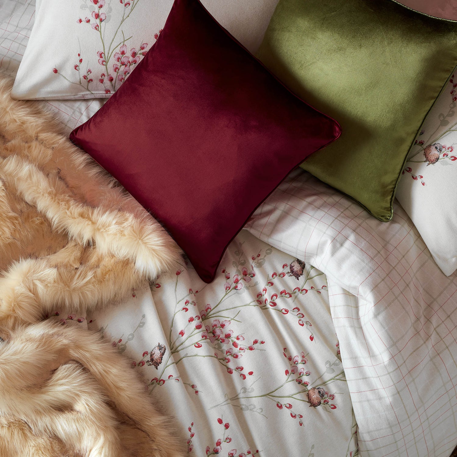 Laura Ashley Nigella 50cm x 50cm Filled Cushion Ruby Red