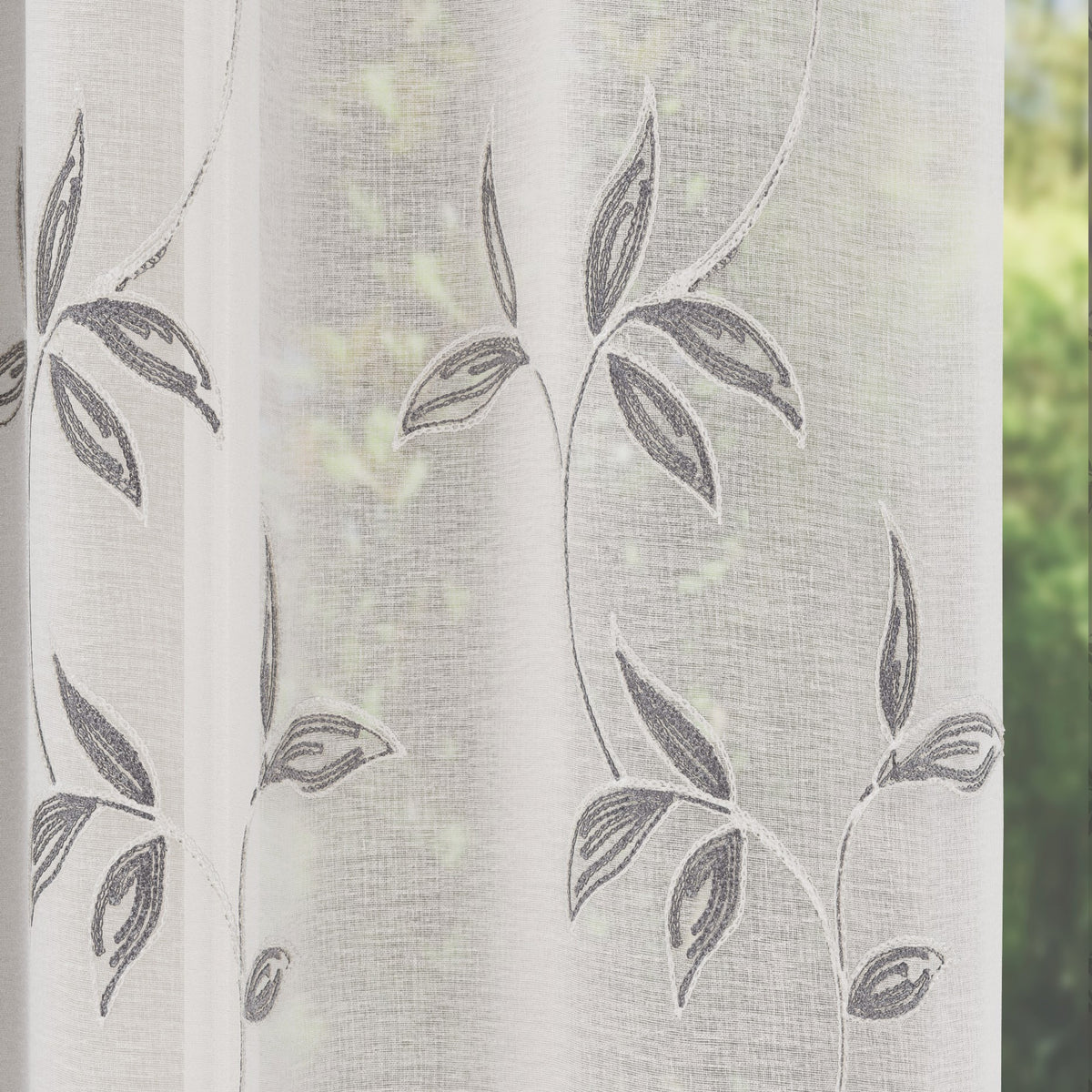 Oasis Pair Ready Made Voile Curtains Grey