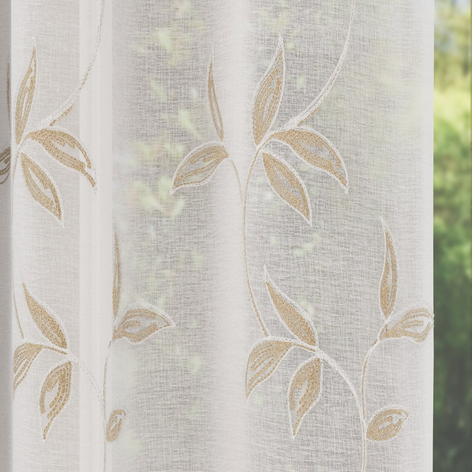 Oasis Pair Ready Made Voile Curtains Natural