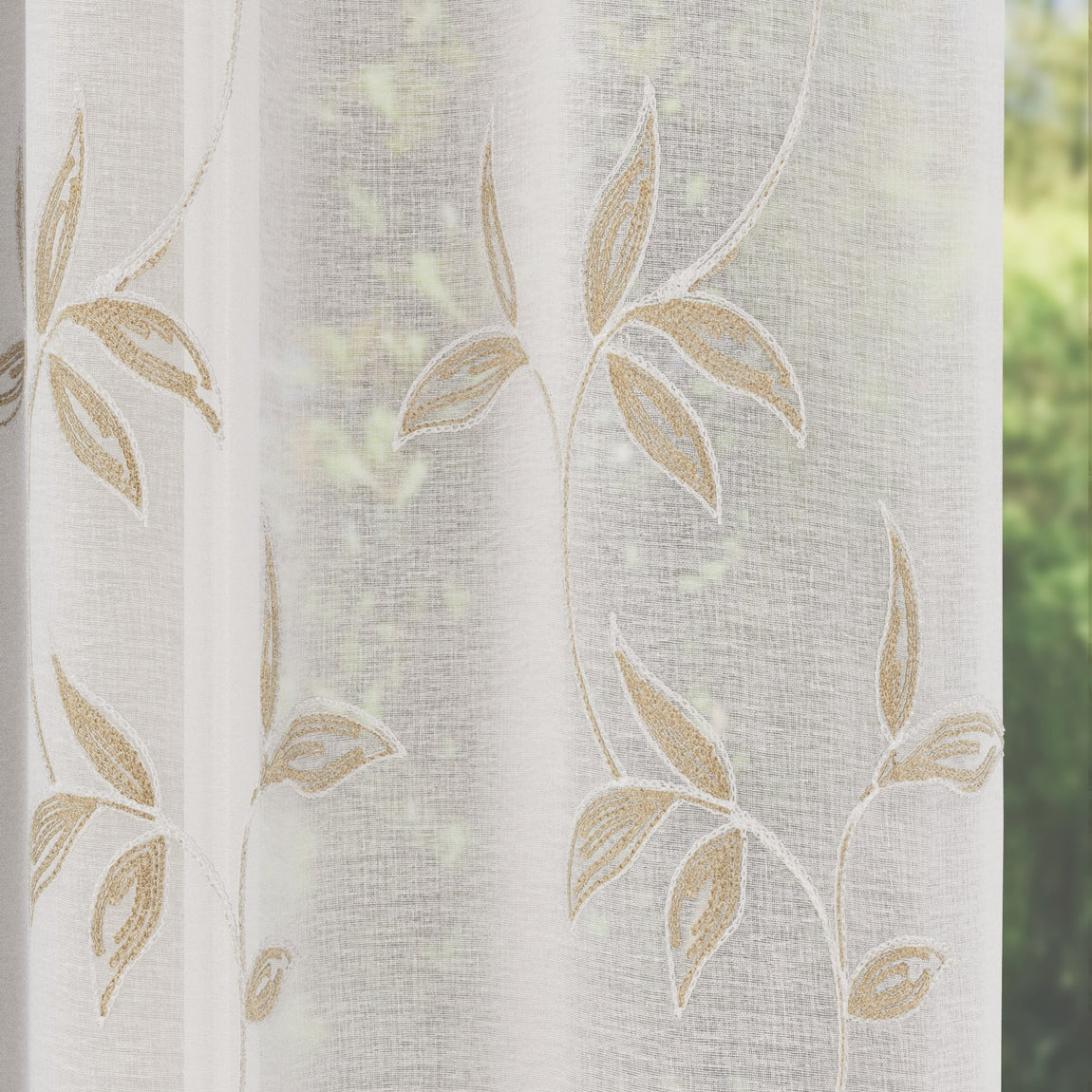 Oasis Pair Ready Made Voile Curtains Natural