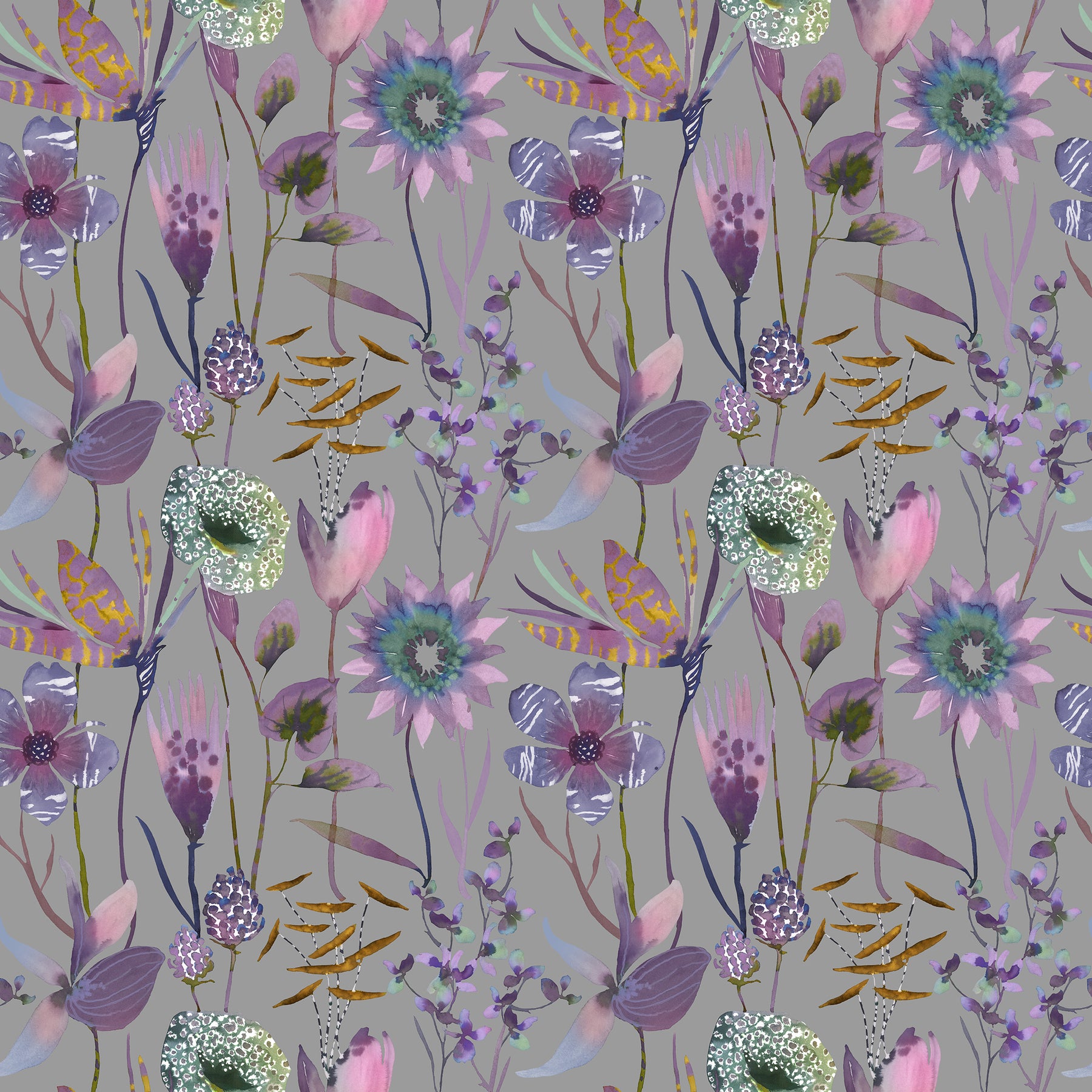 Voyage Maison Oceania Printed Cotton Fabric Dahlia
