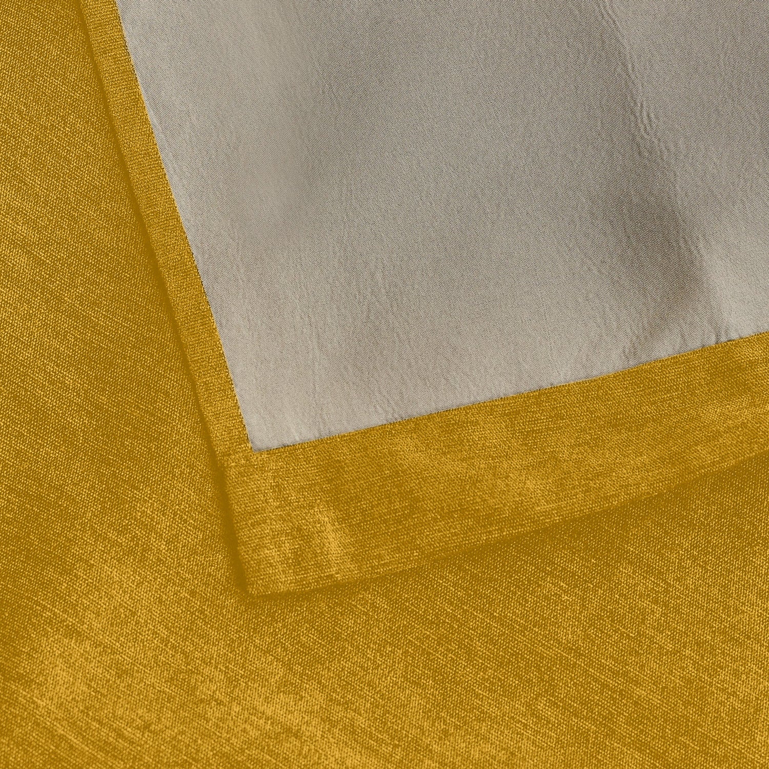 Chenille Triple Woven Ready Made Blackout Pencil Pleat Curtains Ochre