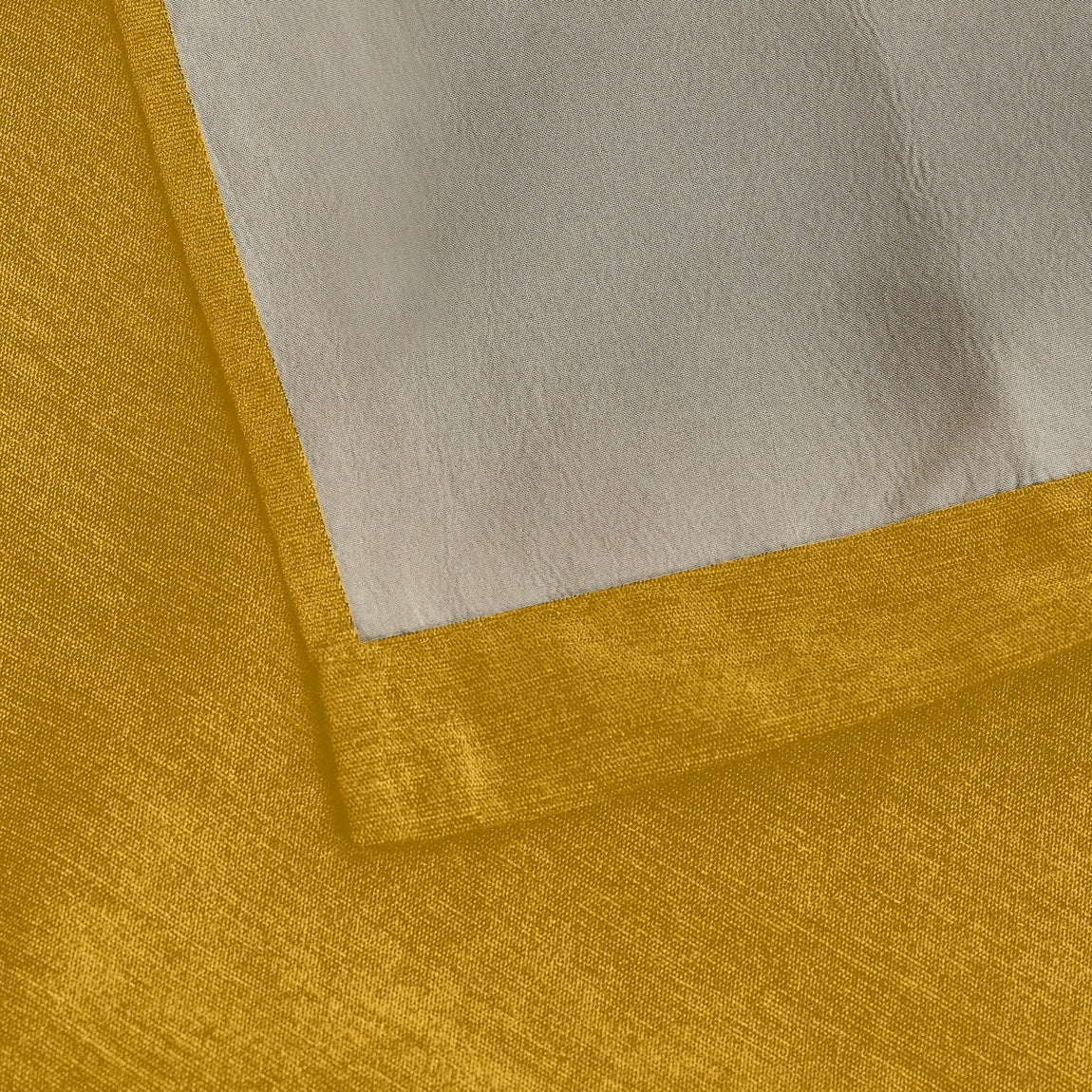 Chenille Triple Woven Ready Made Eyelet Blackout Curtains Ochre