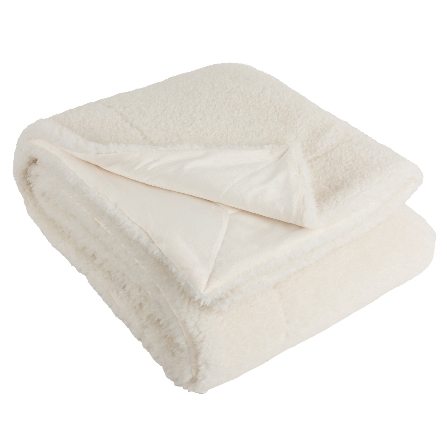 Olann Shearling Fleece 130cm x 180cm Throw Ecru