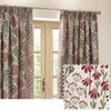 Ophelia Floral Jacquard Ready Made Pencil Pleat Curtains Rednut