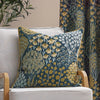Ophelia Floral Jacquard Filled Cushion 50cm x 50cm Blue Saffron