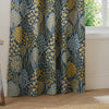 Wylder Nature Ophelia Floral Jacquard Ready Made Eyelet Blockout Curtains Blue Saffron