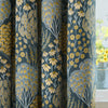 Wylder Nature Ophelia Floral Jacquard Ready Made Eyelet Blockout Curtains Blue Saffron