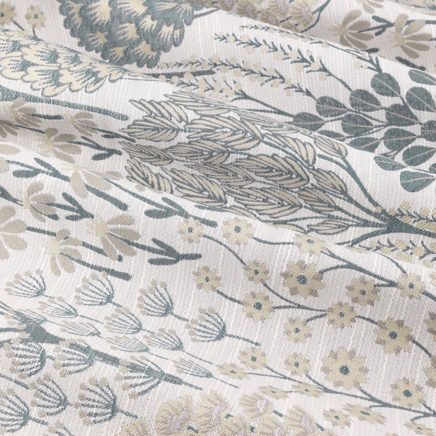 Wylder Nature Ophelia Floral Jacquard Ready Made Eyelet Blockout Curtains Wedgewood