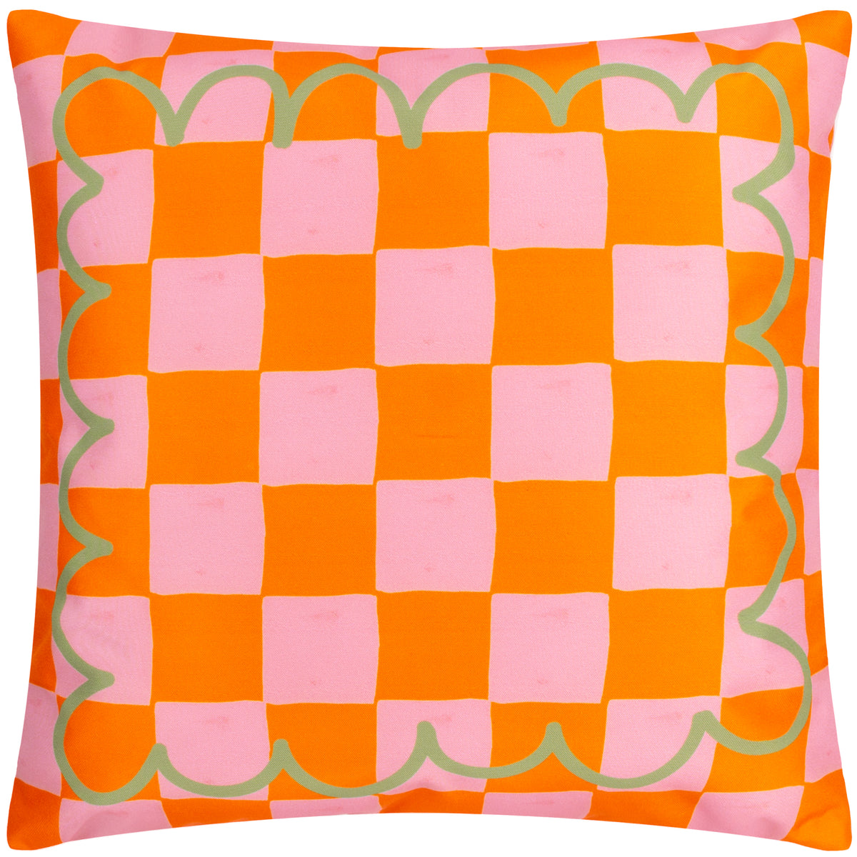 Oranges Striped Outdoor Filled Cushion 43cm x 43cm Orange