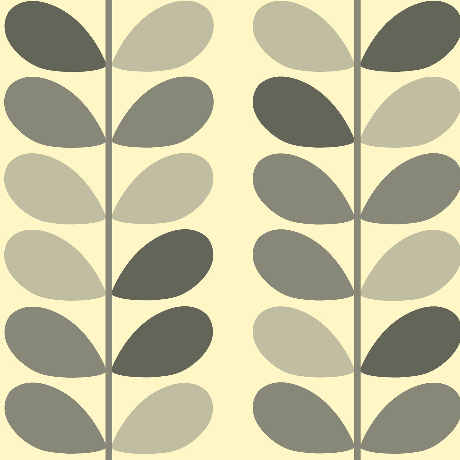 Orla Kiely Multi Stem Made to Measure Wave Curtain + FREE Track Warm Grey