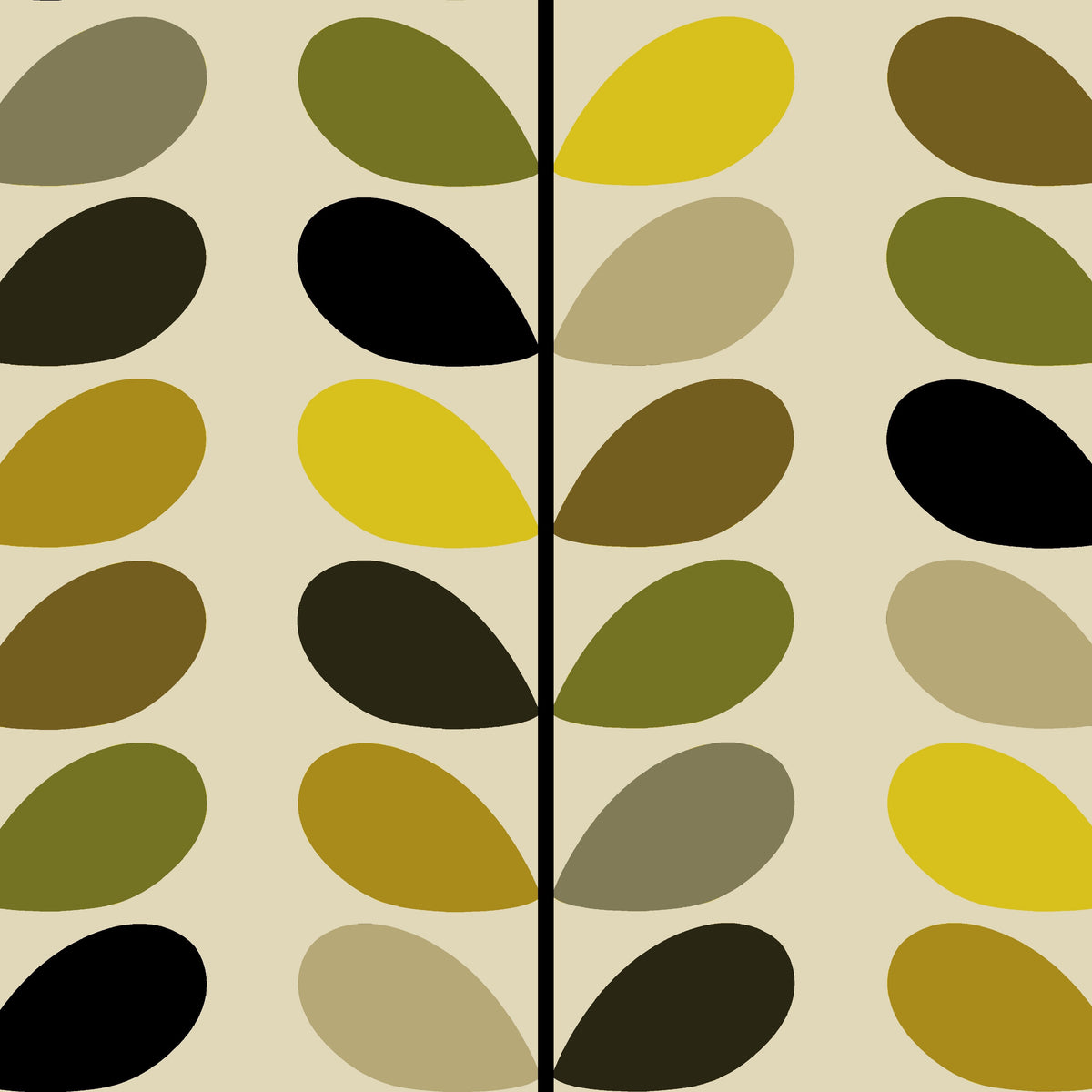 Orla Kiely Multi Stem Made to Measure Wave Curtain + FREE Track Yellow