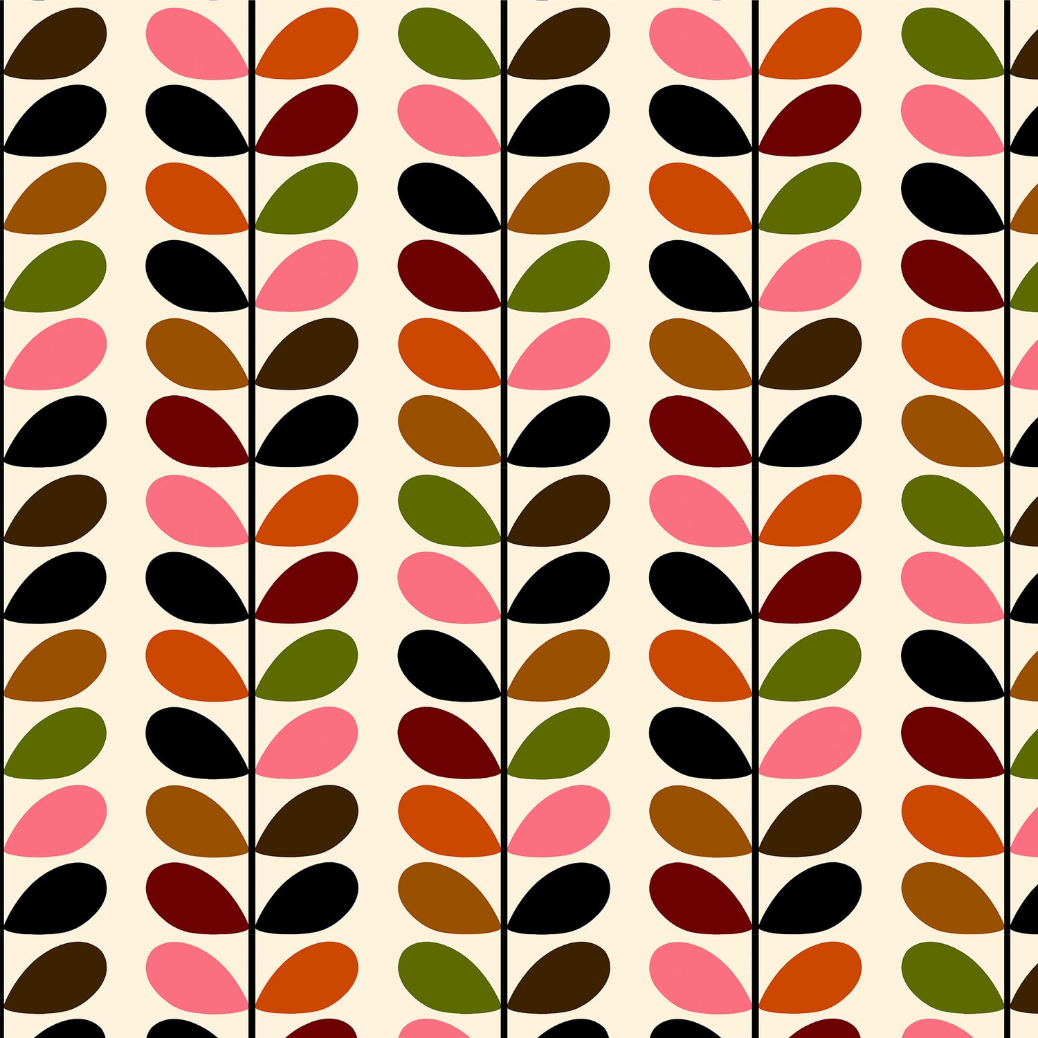 Orla Kiely Multi Stem Made to Measure Curtain Pink Red