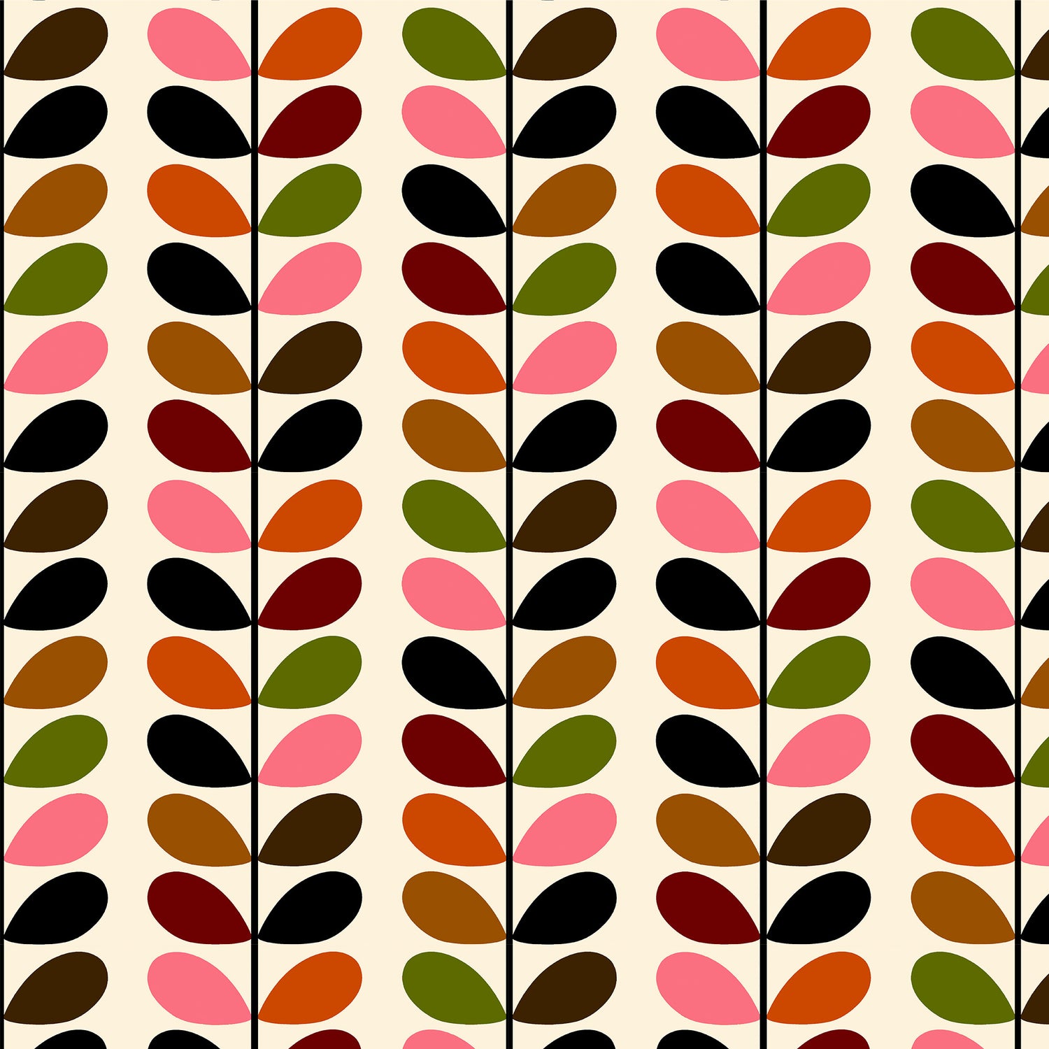 Orla Kiely Multi Stem Made to Measure Curtain Pink Red