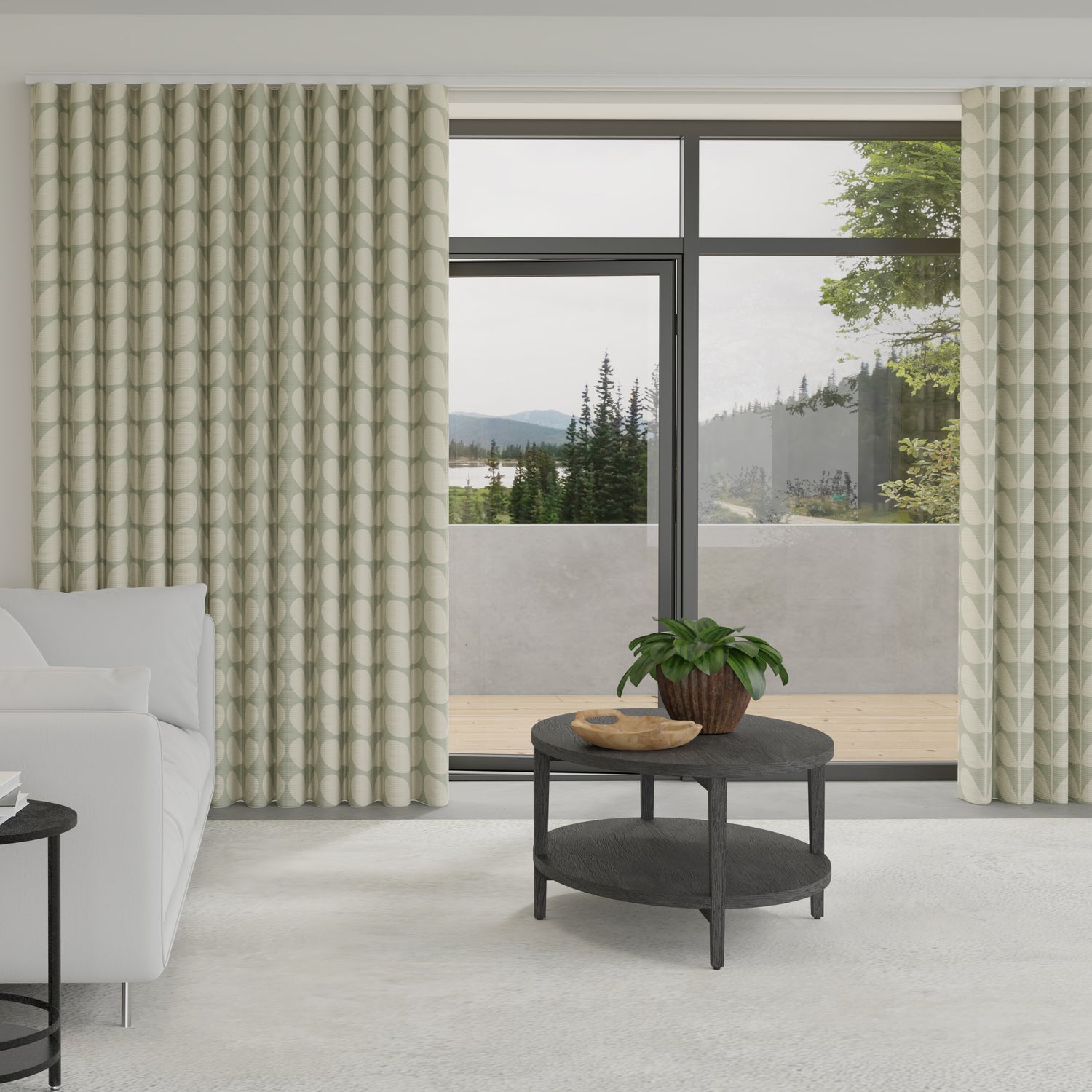 Orla Kiely Jumbo Solid Stem Made to Measure Wave Curtain + FREE Track Pebble