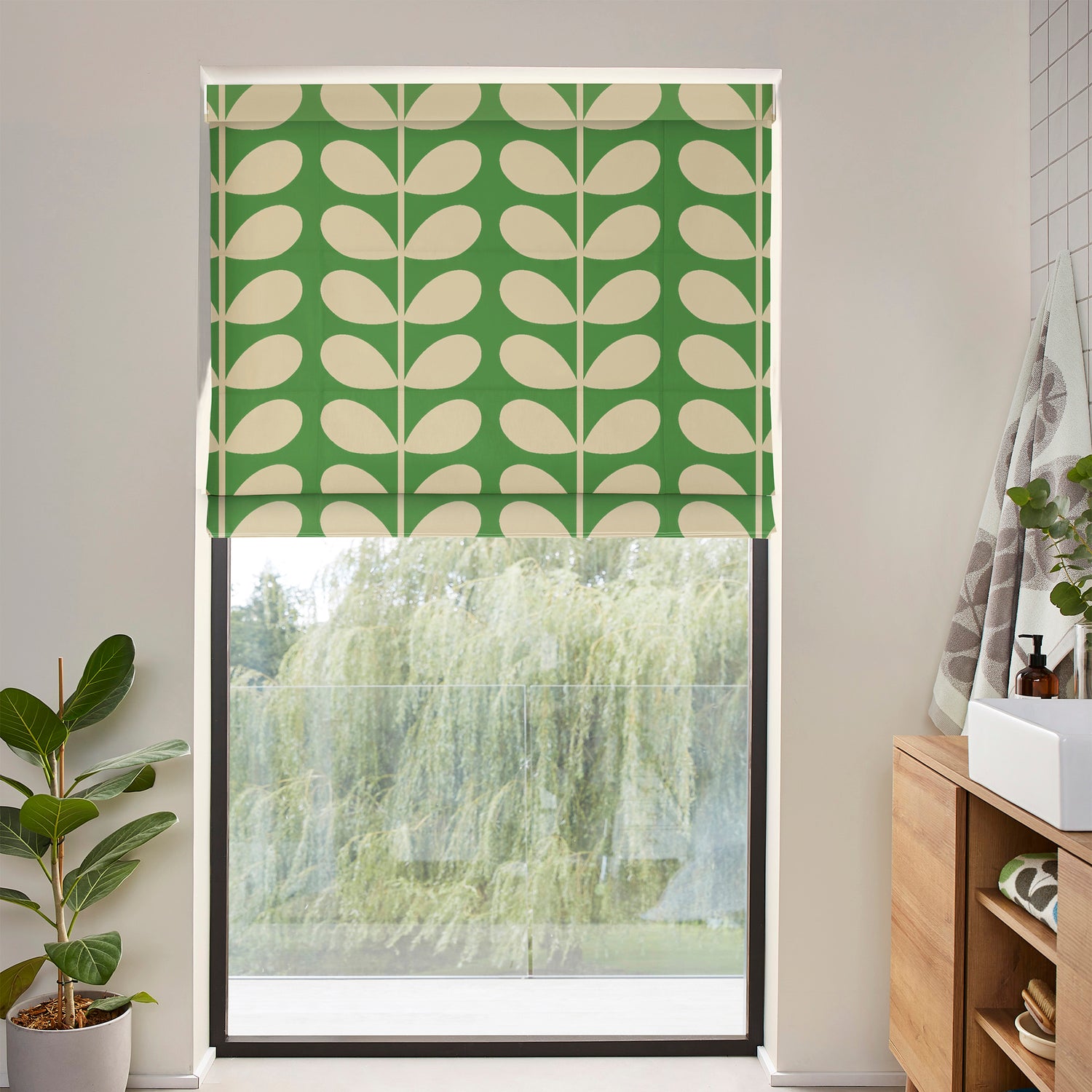 Orla Kiely Jumbo Solid Stem Made to Measure Roman Blind Green