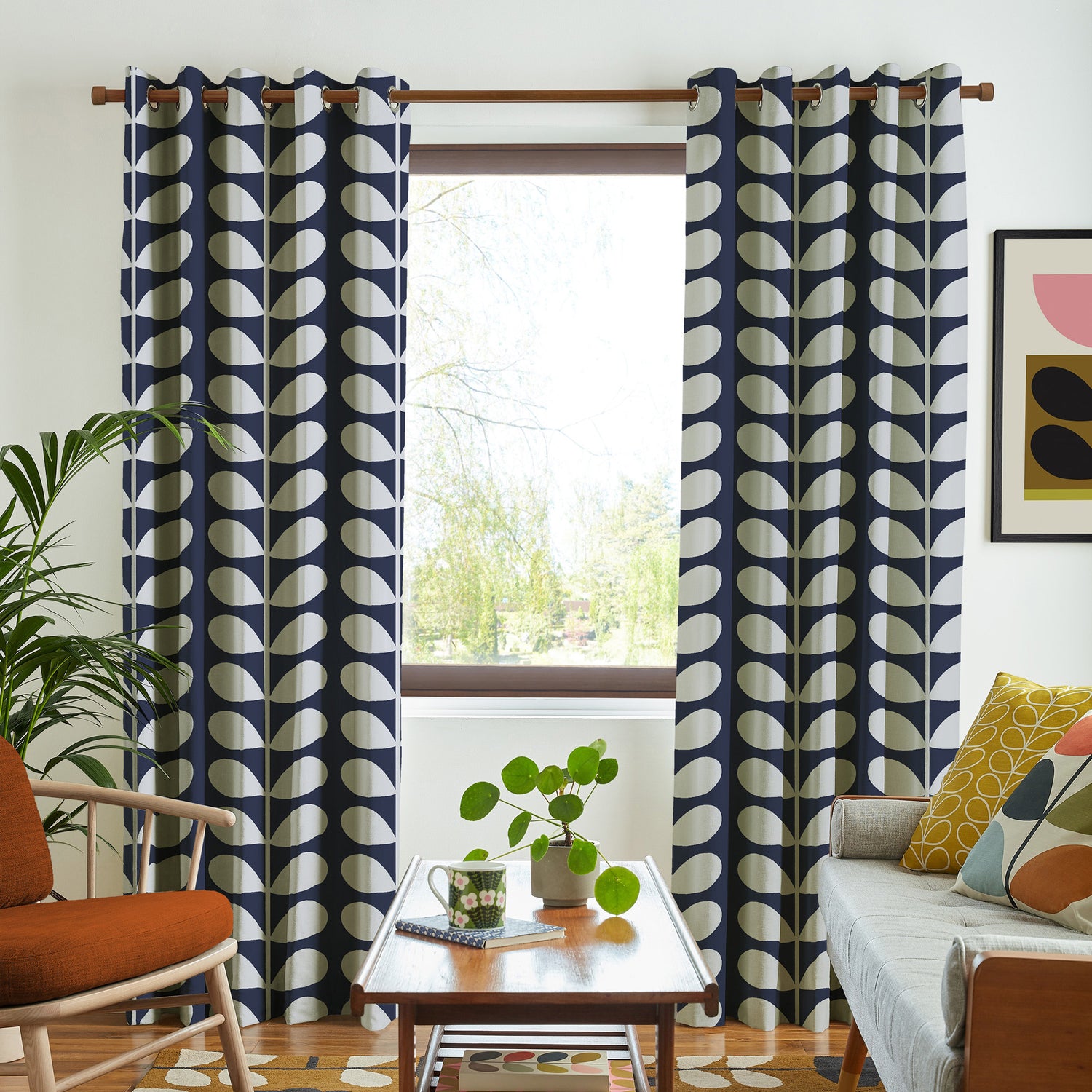 Orla Kiely Jumbo Solid Stem Made to Measure Curtain Whale