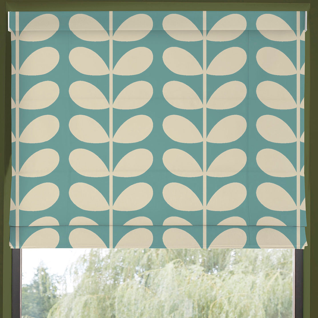 Orla Kiely Jumbo Solid Stem Made to Measure Roman Blind Duckegg