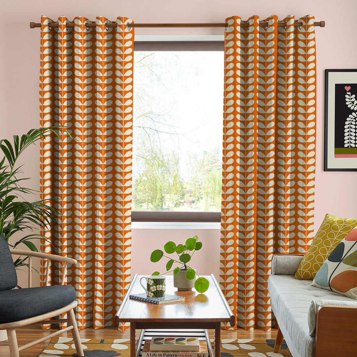 Orla Kiely Solid Stem Made to Measure Curtain Tomato