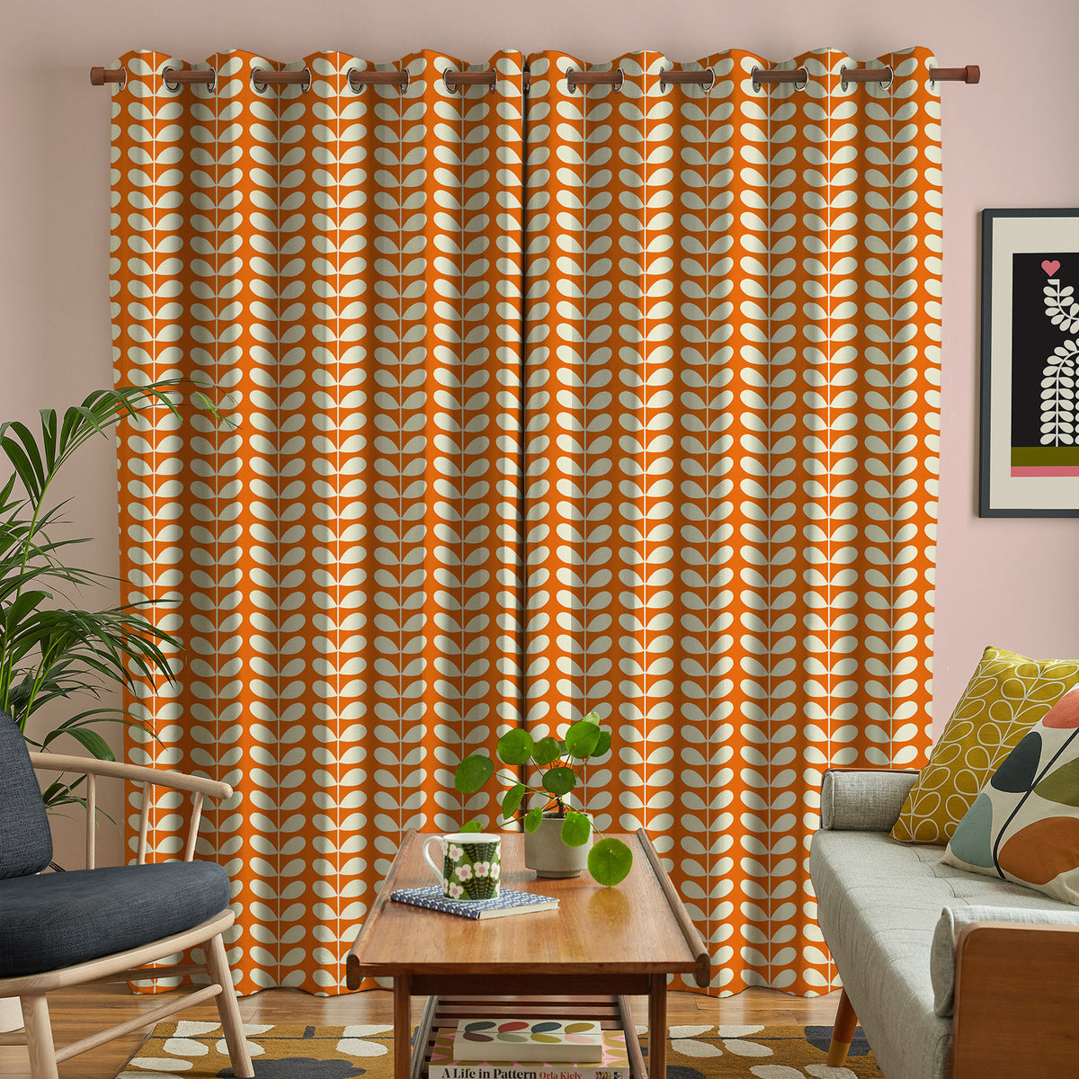 Orla Kiely Solid Stem Made to Measure Curtain Tomato