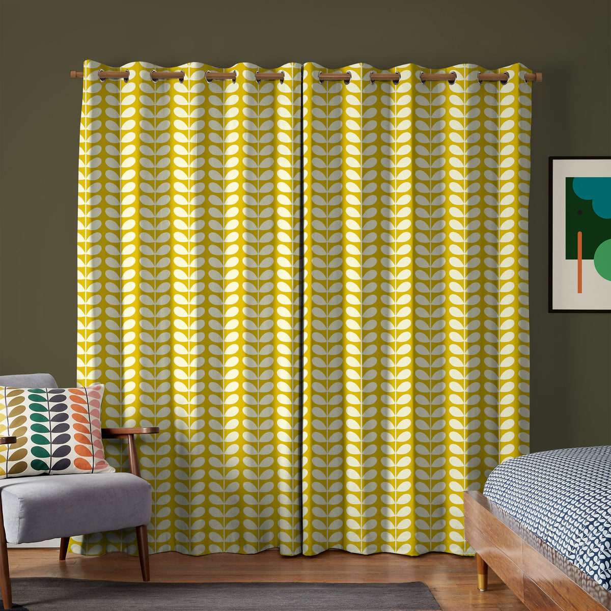 Orla Kiely Solid Stem Made to Measure Curtain Yellow