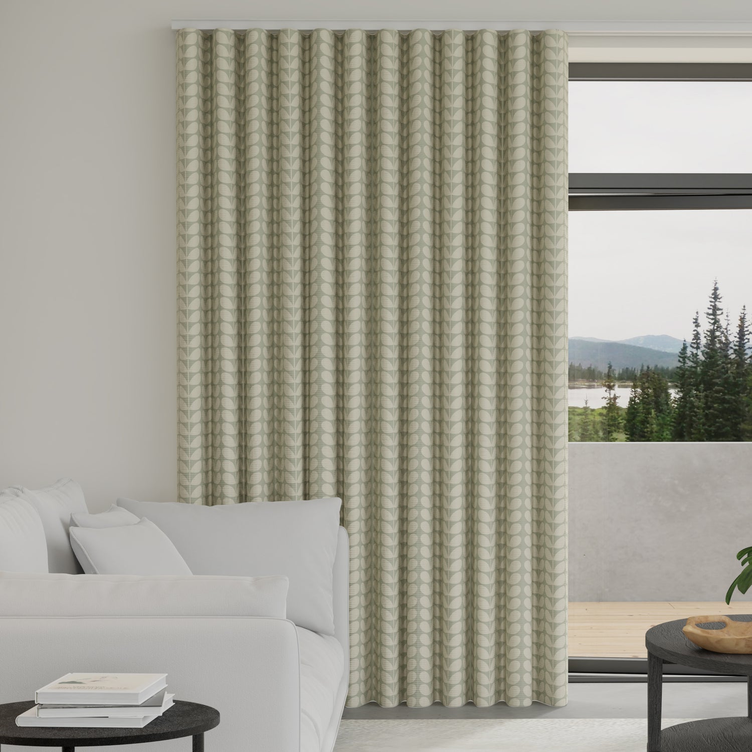 Orla Kiely Solid Stem Made to Measure Wave Curtain + FREE Track Pebble