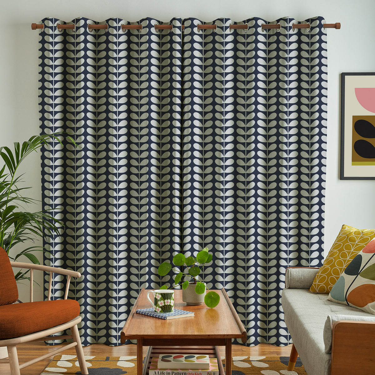 Orla Kiely Solid Stem Made to Measure Curtain Whale