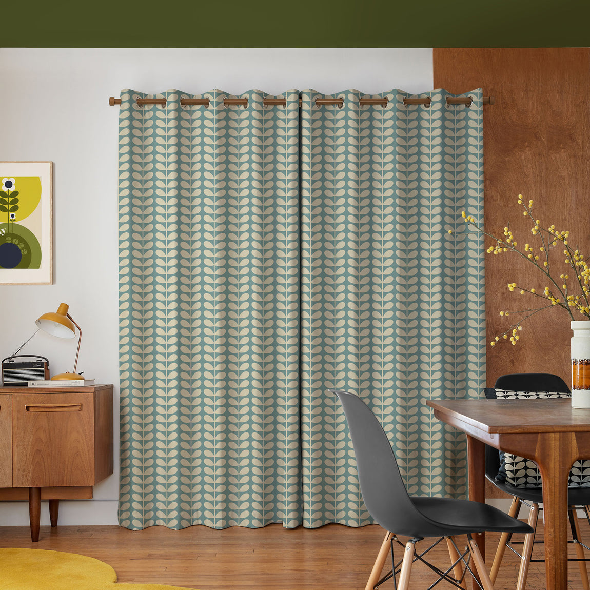 Orla Kiely Solid Stem Made to Measure Curtain Duckegg