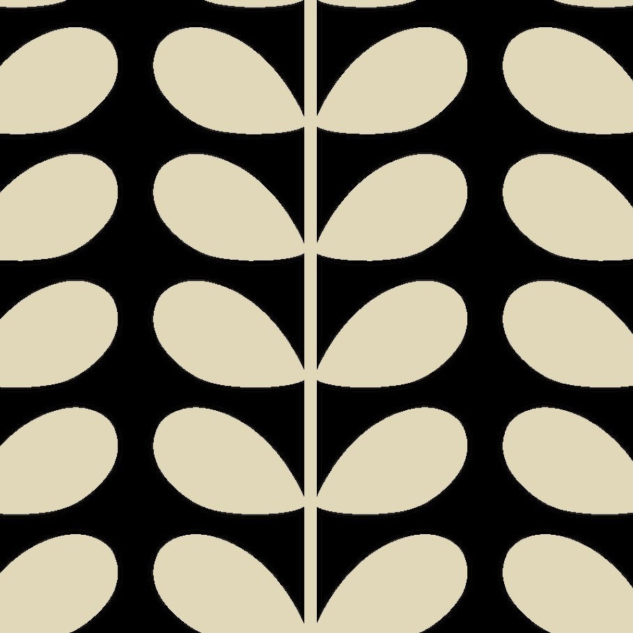 Orla Kiely Tiny Stem Made to Measure Wave Curtain + FREE Track Black