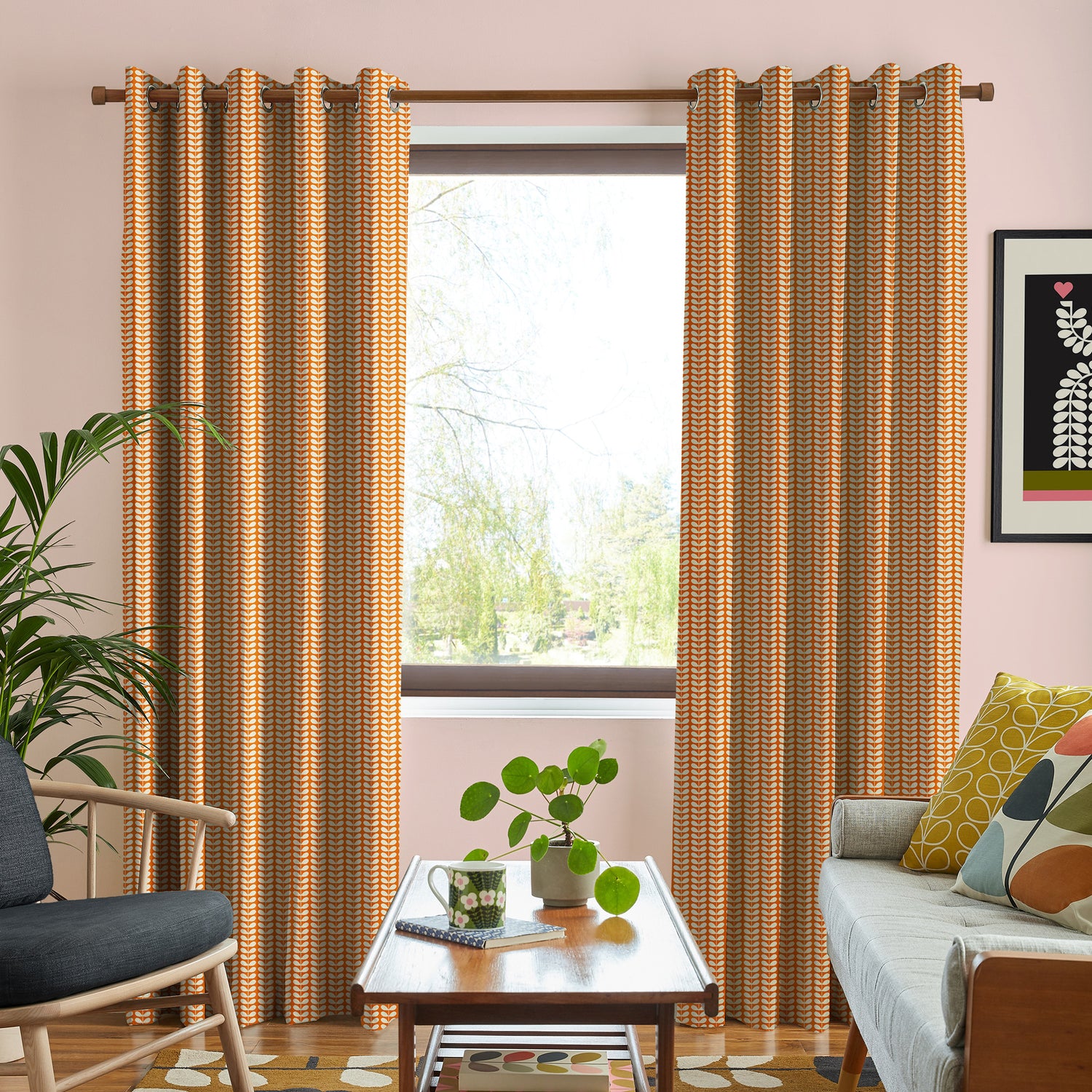 Orla Kiely Tiny Stem Made to Measure Curtain Tomato