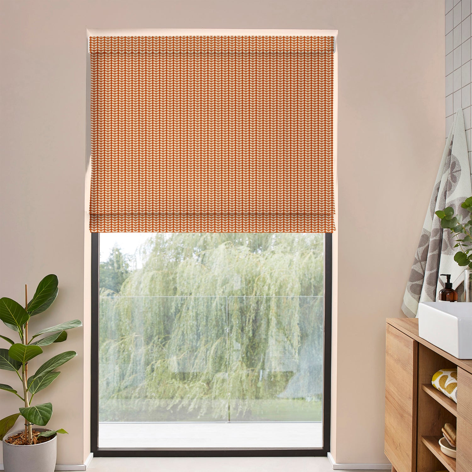 Orla Kiely Tiny Stem Made to Measure Roman Blind Tomato
