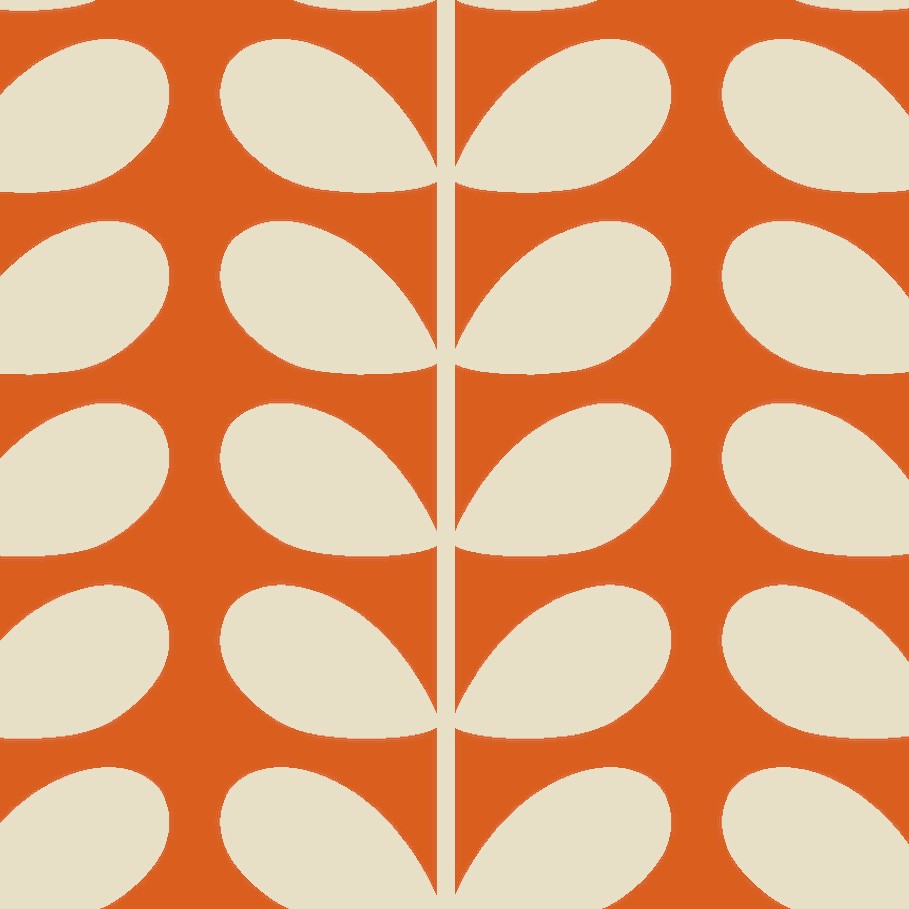 Orla Kiely Tiny Stem Made to Measure Wave Curtain + FREE Track Tomato