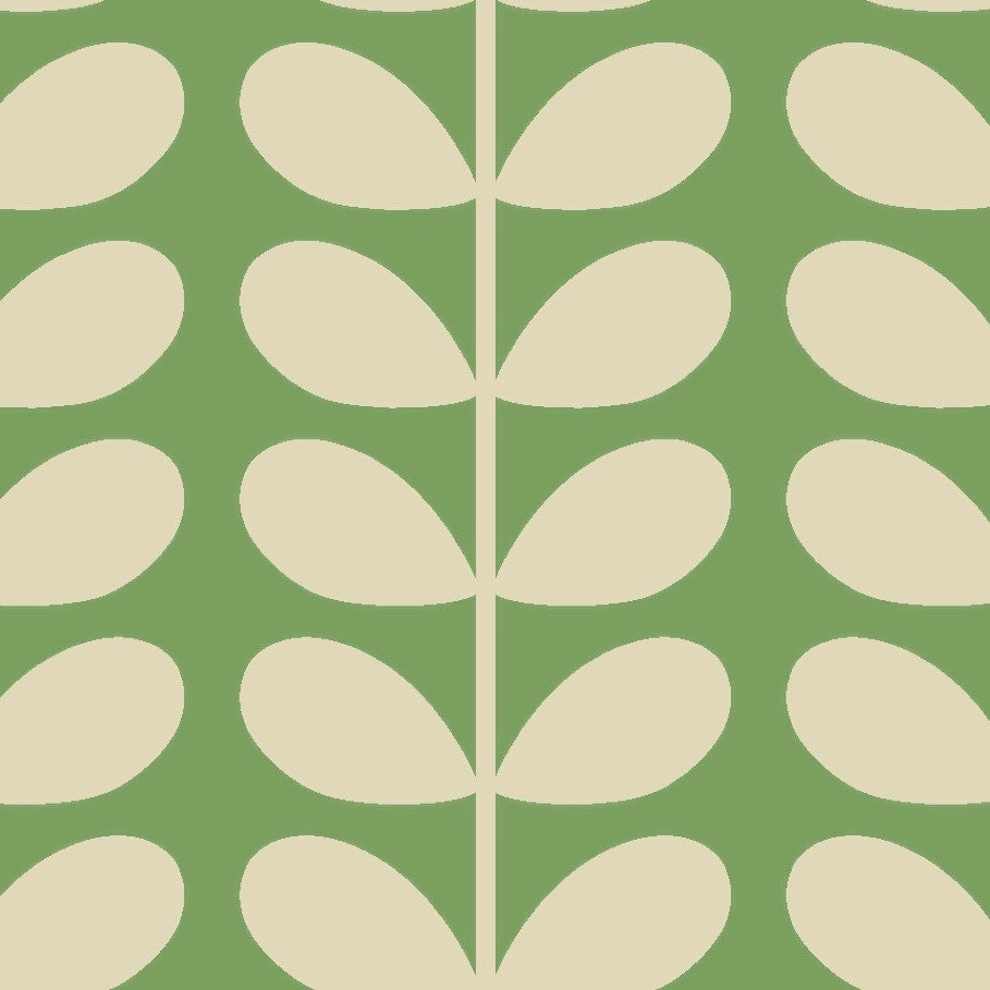 Orla Kiely Tiny Stem Made to Measure Wave Curtain + FREE Track Green