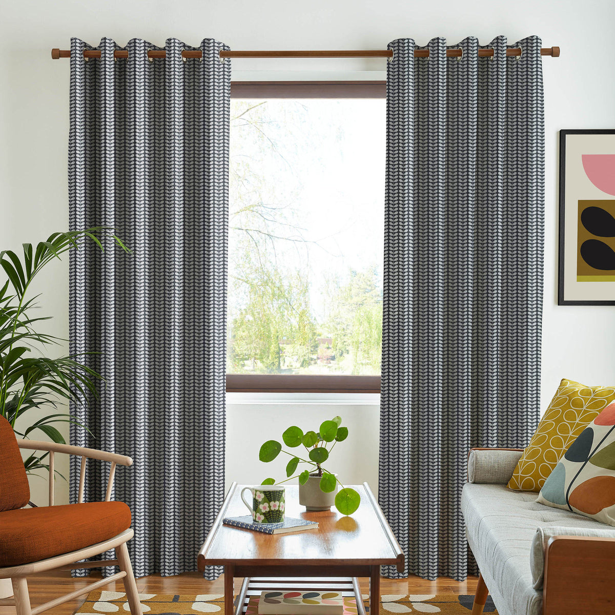 Orla Kiely Tiny Stem Made to Measure Curtain Whale