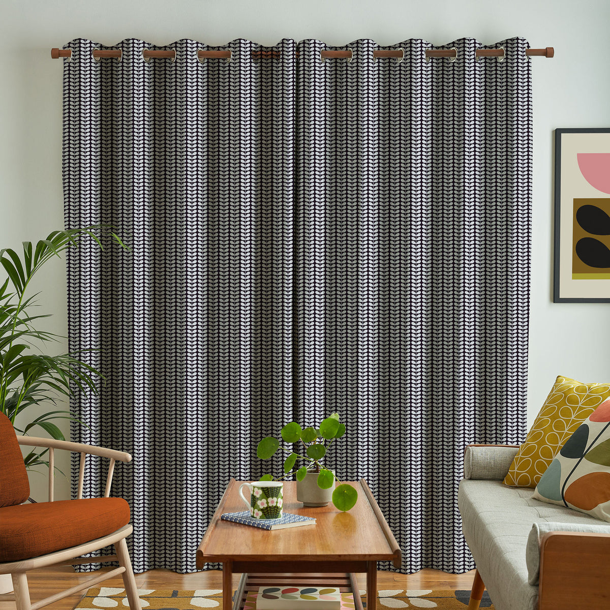 Orla Kiely Tiny Stem Made to Measure Curtain Whale