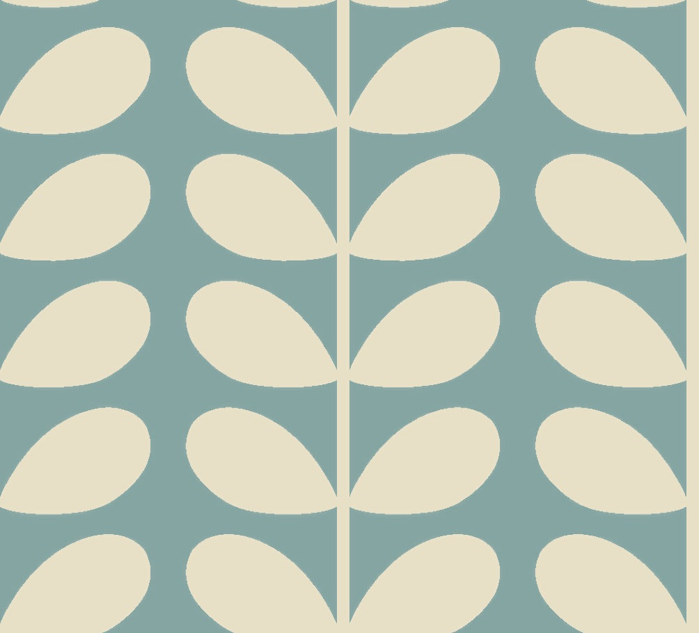 Orla Kiely Tiny Stem Made to Measure Wave Curtain + FREE Track Duckegg