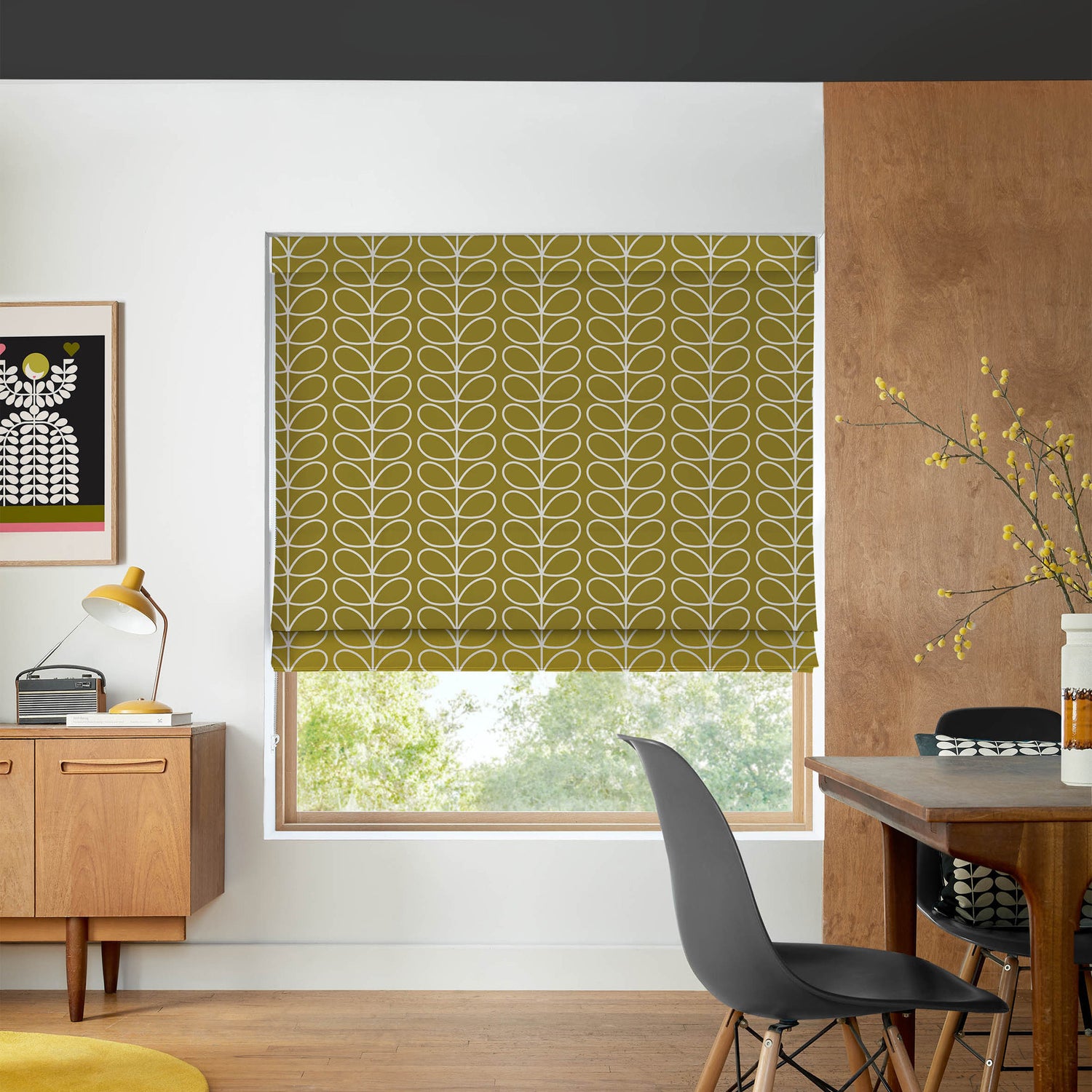 Orla Kiely Linear Stem Made to Measure Roman Blind Seagrass