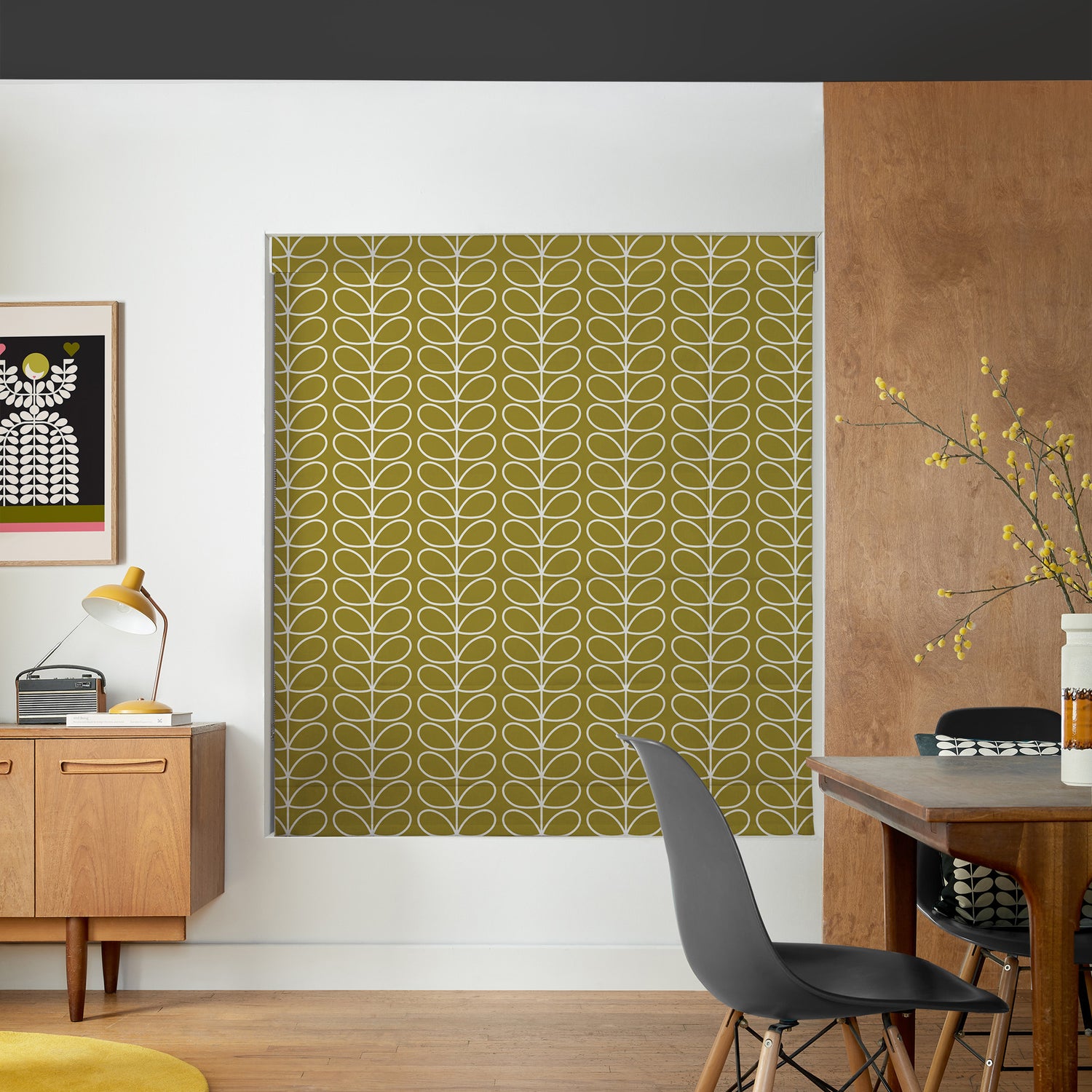 Orla Kiely Linear Stem Made to Measure Roman Blind Seagrass