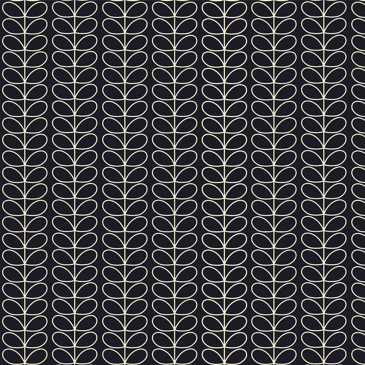 Orla Kiely Linear Stem Made to Measure Blackout Roller Blind Liquorice