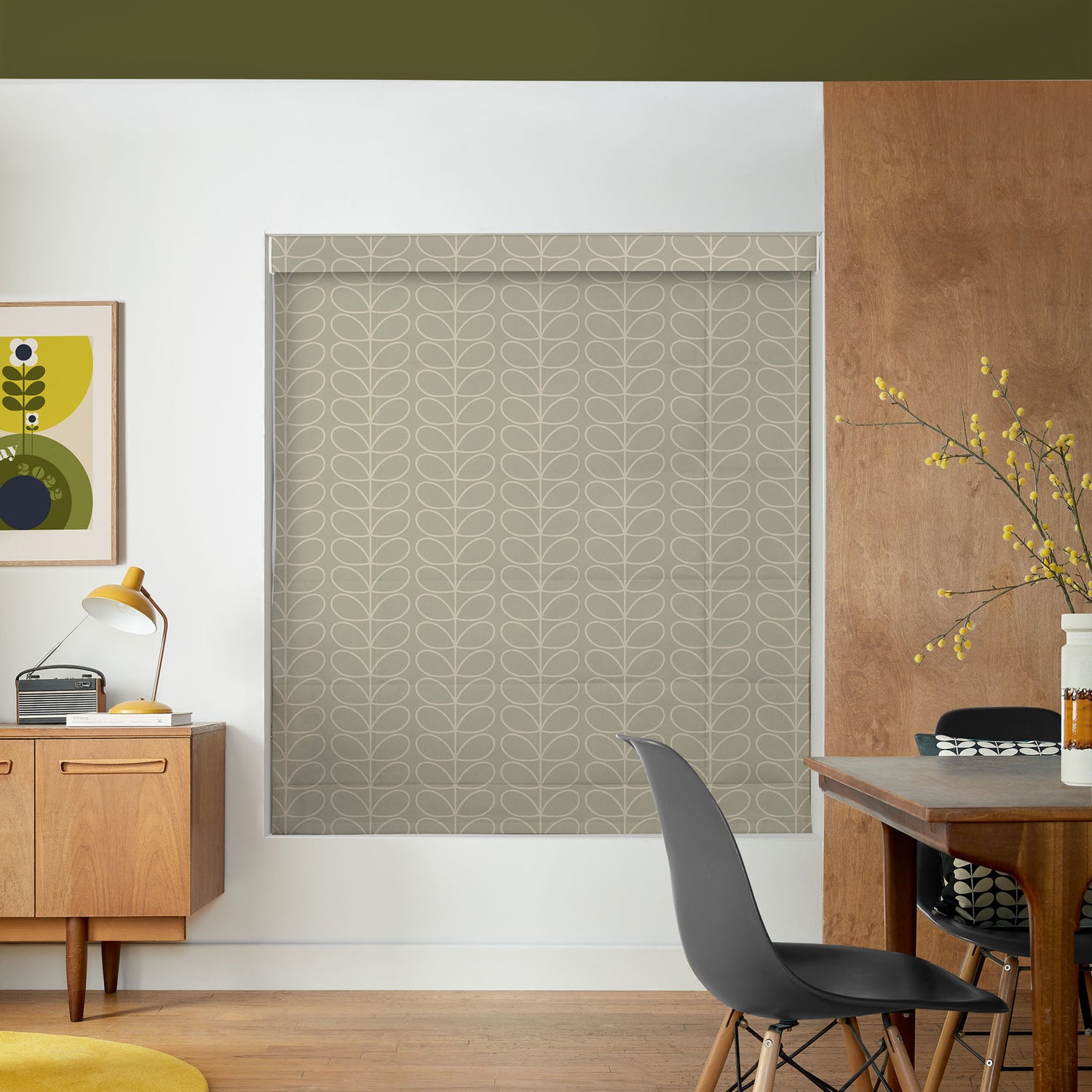 Orla Kiely Linear Stem Made to Measure Roman Blind Pebble
