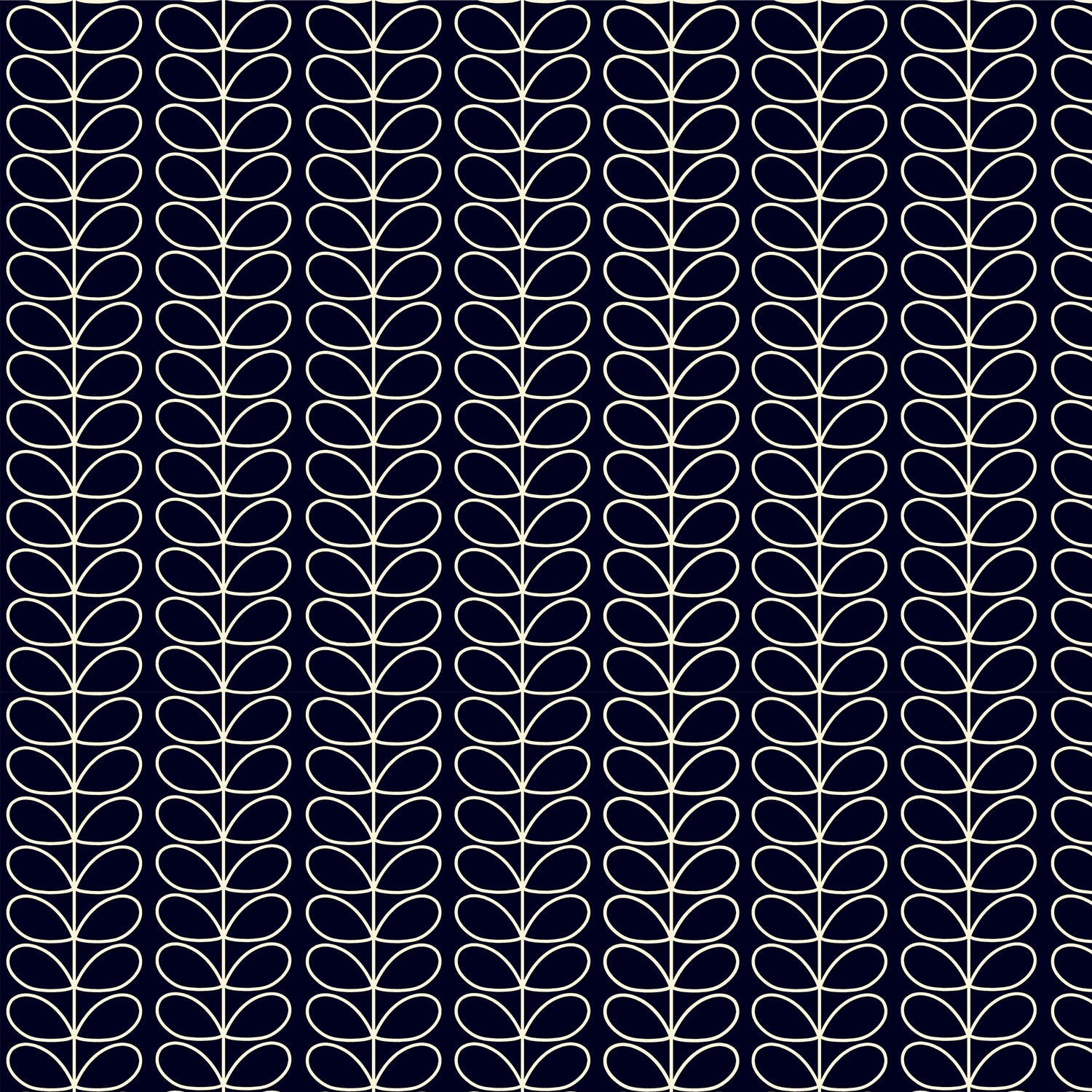 Orla Kiely Linear Stem Made to Measure Curtain Navy Whale
