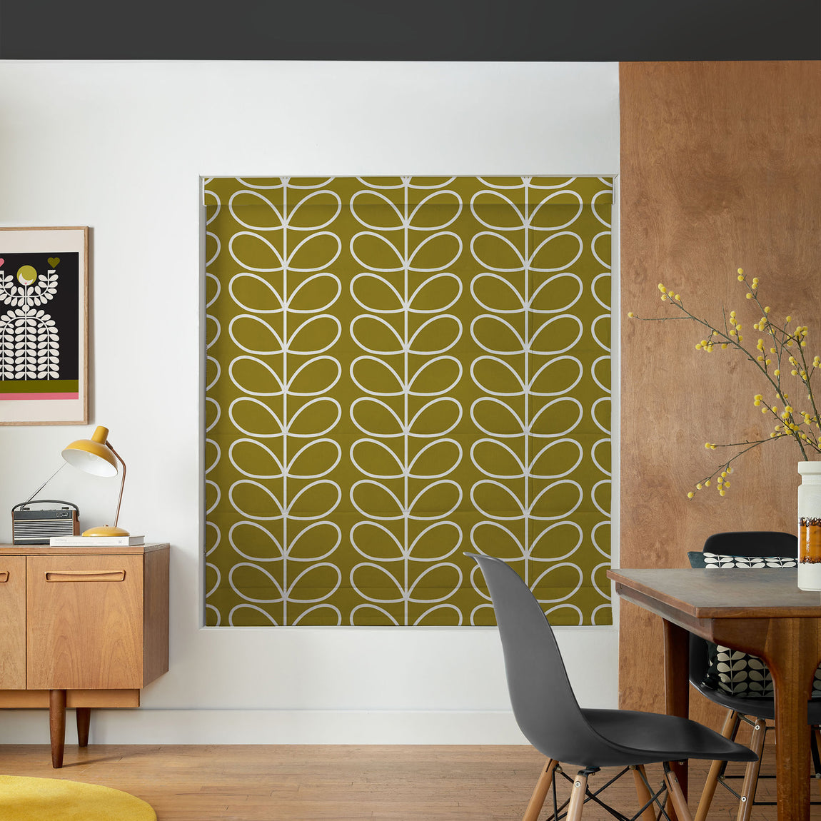 Orla Kiely Jumbo Linear Stem Made to Measure Roman Blind Seagrass