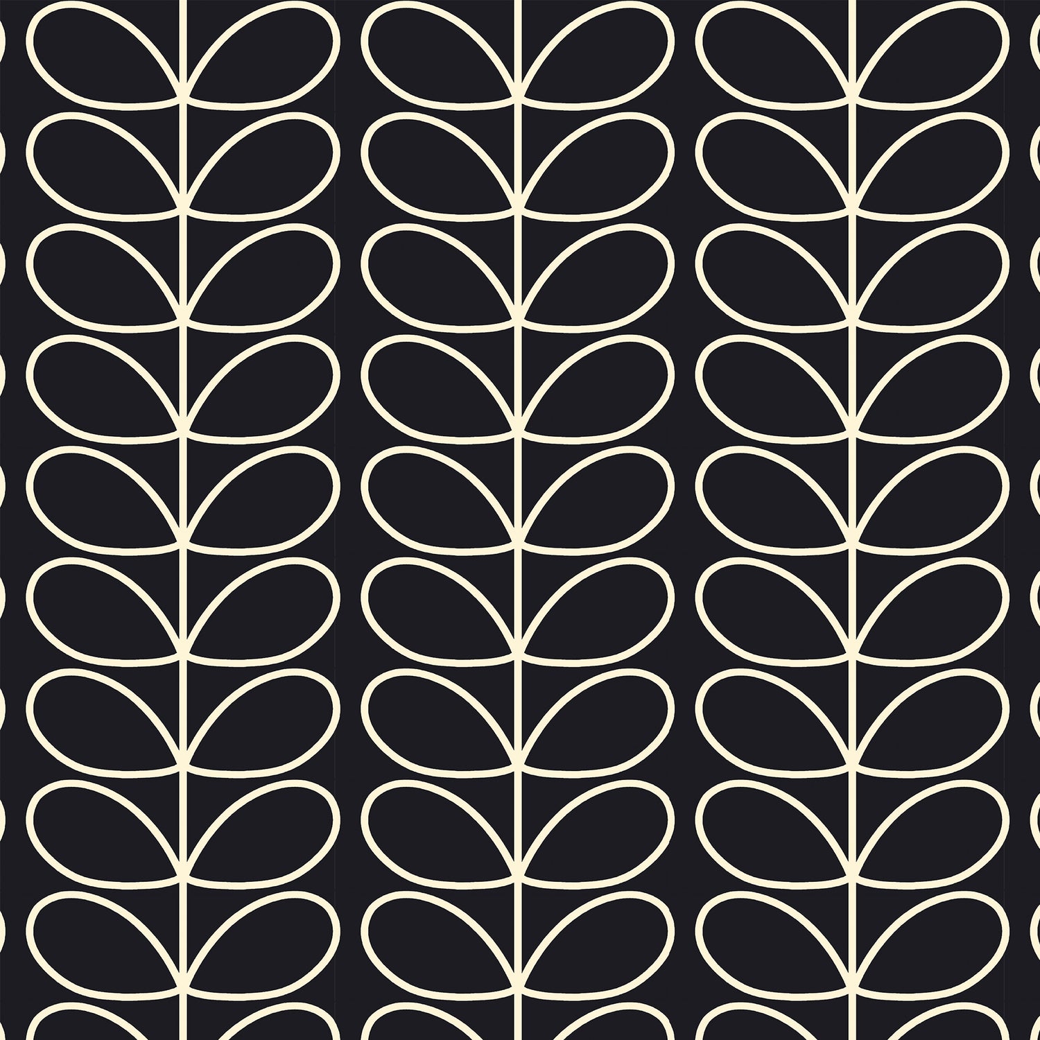 Orla Kiely Jumbo Linear Stem Made to Measure Curtain Liquorice