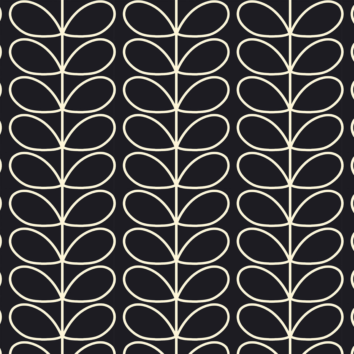 Orla Kiely Jumbo Linear Stem Made to Measure Blackout Roller Blind Liquorice