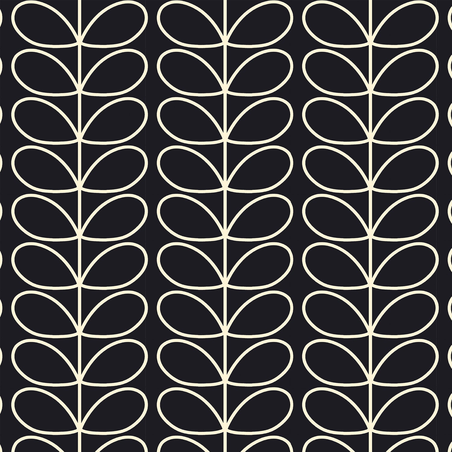 Orla Kiely Jumbo Linear Stem Made to Measure Curtain Liquorice