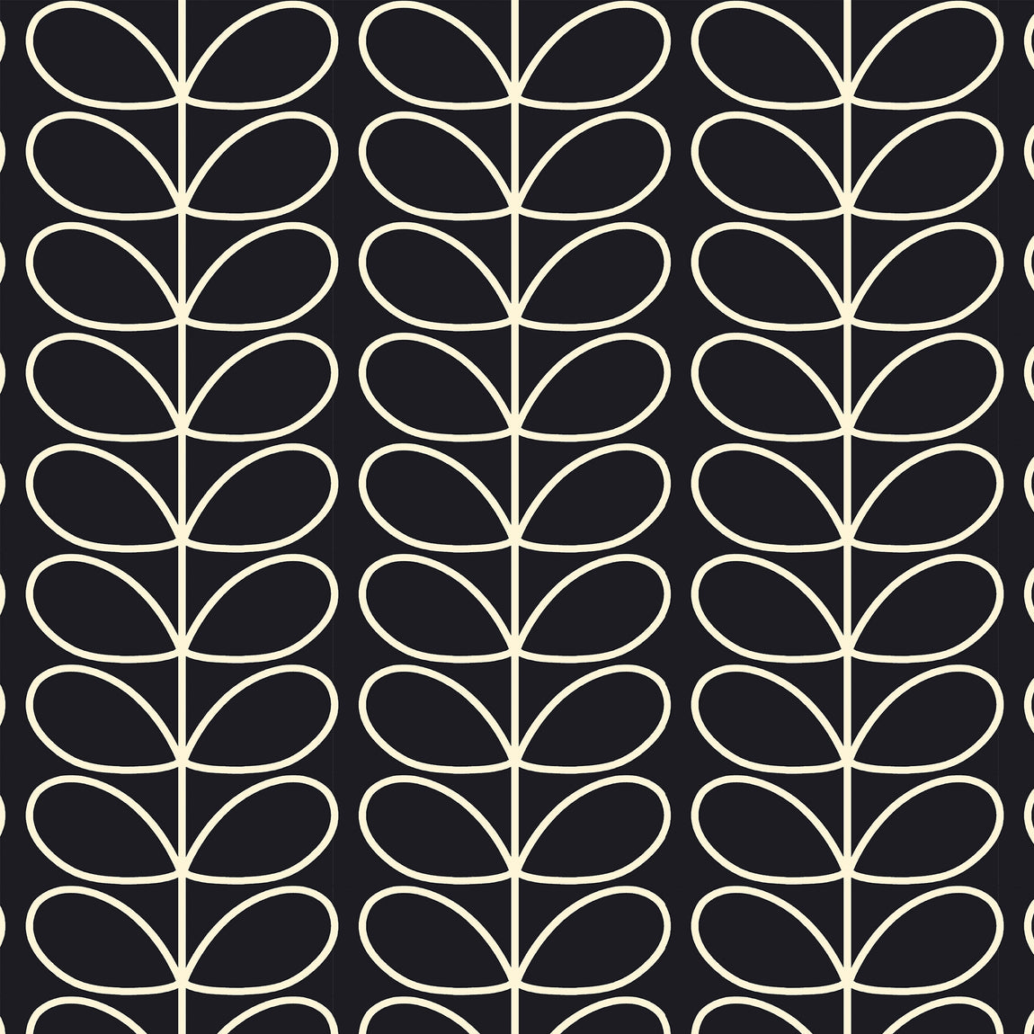 Orla Kiely Jumbo Linear Stem Made to Measure Curtain Liquorice