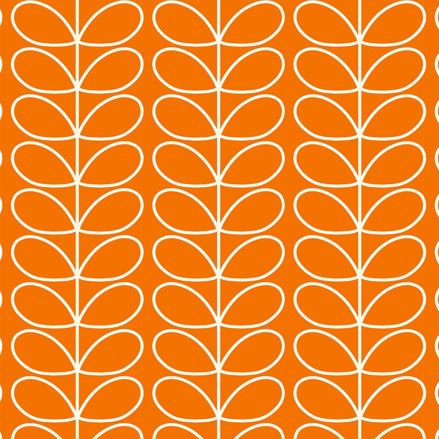 Orla Kiely Jumbo Linear Stem Made to Measure Curtain Persimmon