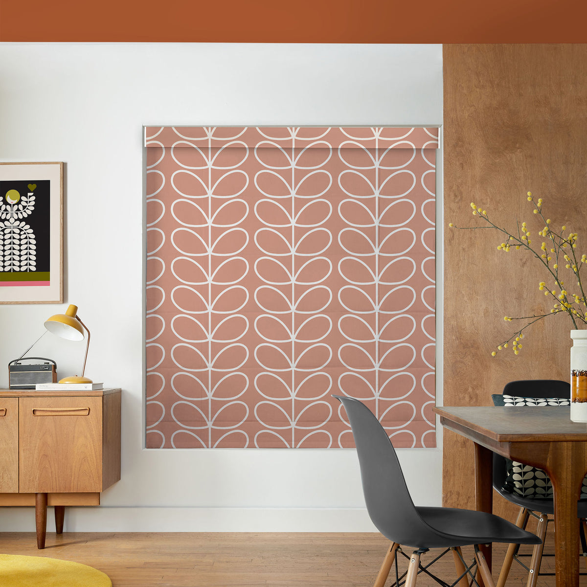 Orla Kiely Jumbo Linear Stem Made to Measure Roman Blind Bubblegum