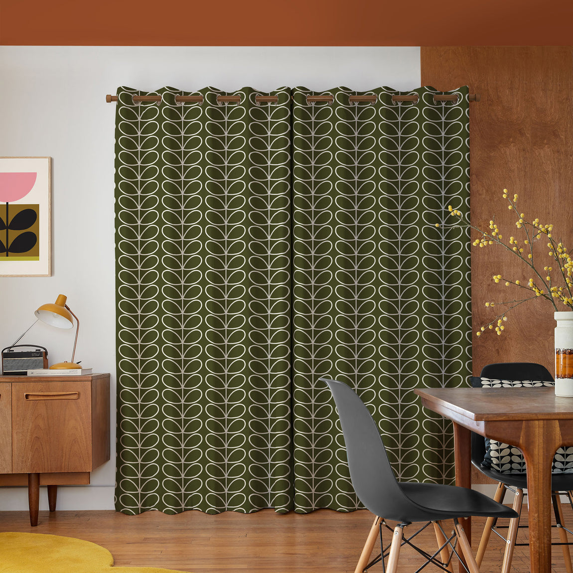Orla Kiely Jumbo Linear Stem Made to Measure Curtain Kelp